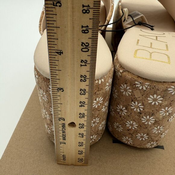 Beach By Matisse Tammy Wedge Sandal Platform Slide Size 11 Daisy Cork Open Toe. - Picture 5 of 15